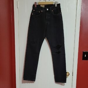 Levi's 501 Straight Leg Black Wash Jeans US 26